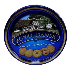 Royal Dansk Cookie Butter Danish Metal Tin *Empty* Crafts Sewing 12 oz Container